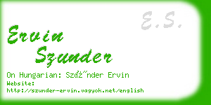 ervin szunder business card